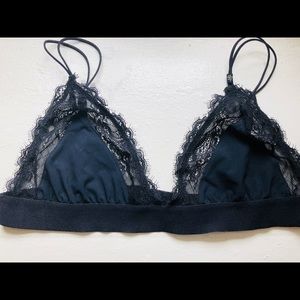 Silk and detailed lace bralette